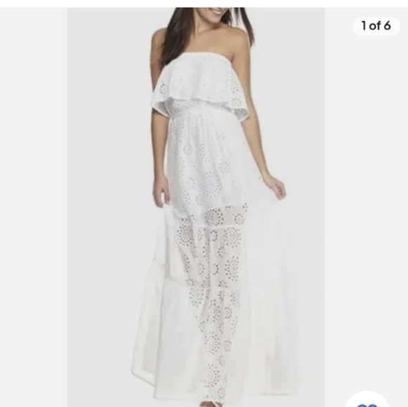 MICHAEL Michael Kors Dresses & Skirts - Michael Michael Kors White Eyelet Tiered Maxi Dress OX